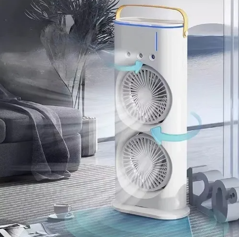 VENTILADOR DOBLE HUMIDIFICADOR CON LUZ